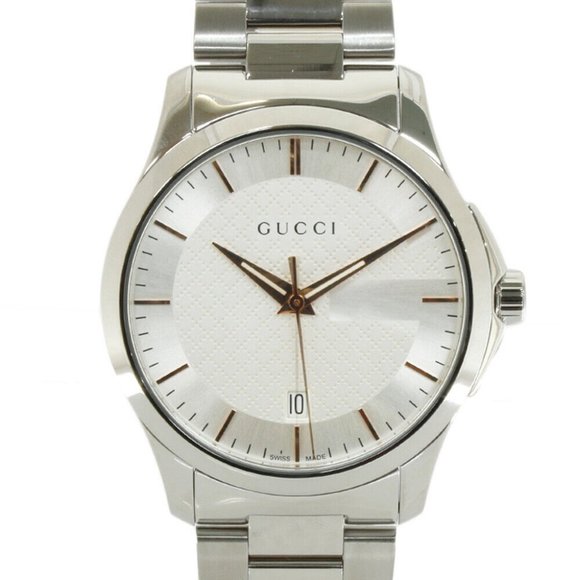 GUCCI Watches 126.4 Silver white Stainless Steel G timeless from japan - Picture 1 of 6
